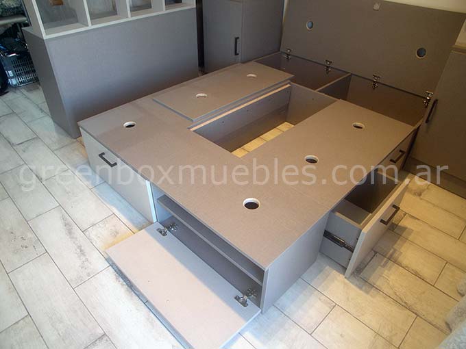 Cama box de 2 plazas (4 cajones + zapatero)