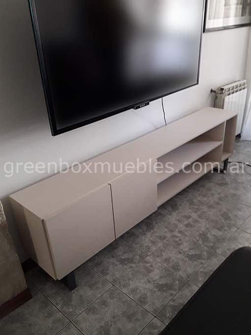 Mueble para tv con guardado y estantes
