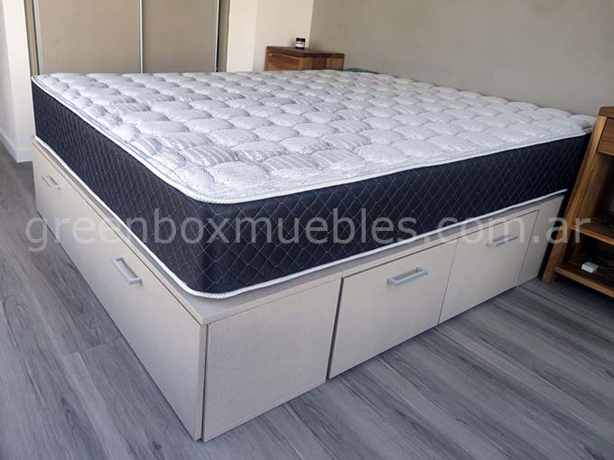 cama box con cajones de 2 plazas