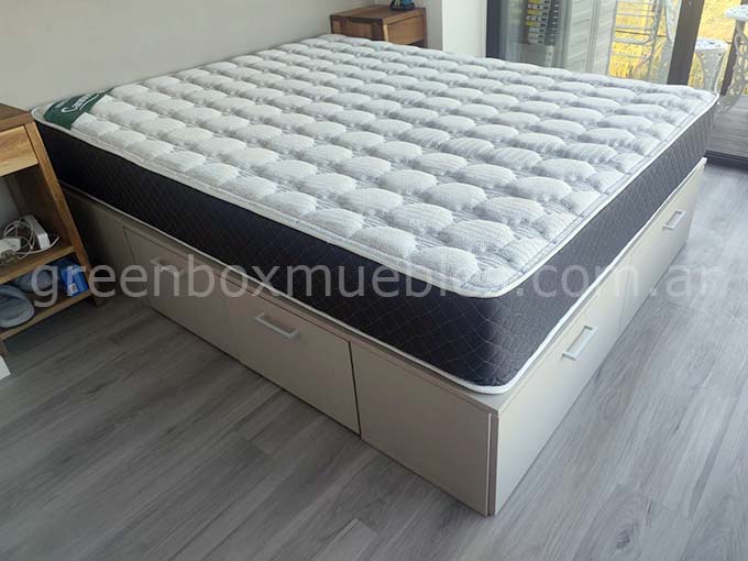 cama box con cajones de 2 plazas