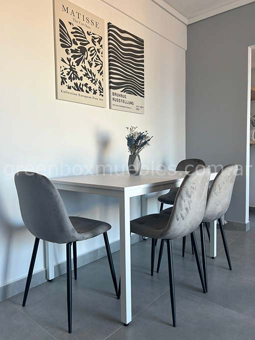 mesa living comedor para 6 sillas blanco